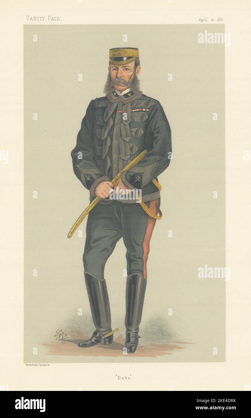 VANITÀ FAIR SPIA CARTONE ANIMATO generale Frederick Roberts 'Bobs' indiano Mutiny 1880 Foto Stock