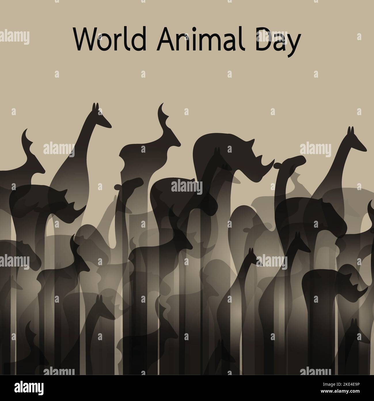 Immagine vettoriale di gruppi animali. Fauna selvatica. Giornata mondiale degli animali. Illustrazione vettoriale a strati facilmente modificabile. Animali selvatici. Illustrazione Vettoriale