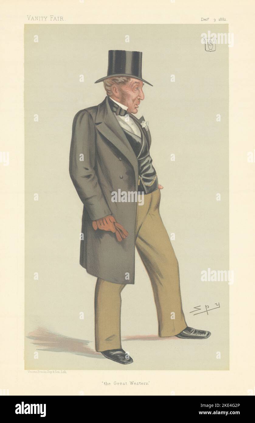 VANITY FAIR SPY CARTONE ANIMATO Sir Daniel Gooch 'The Great Western' Freemason 1882 Foto Stock