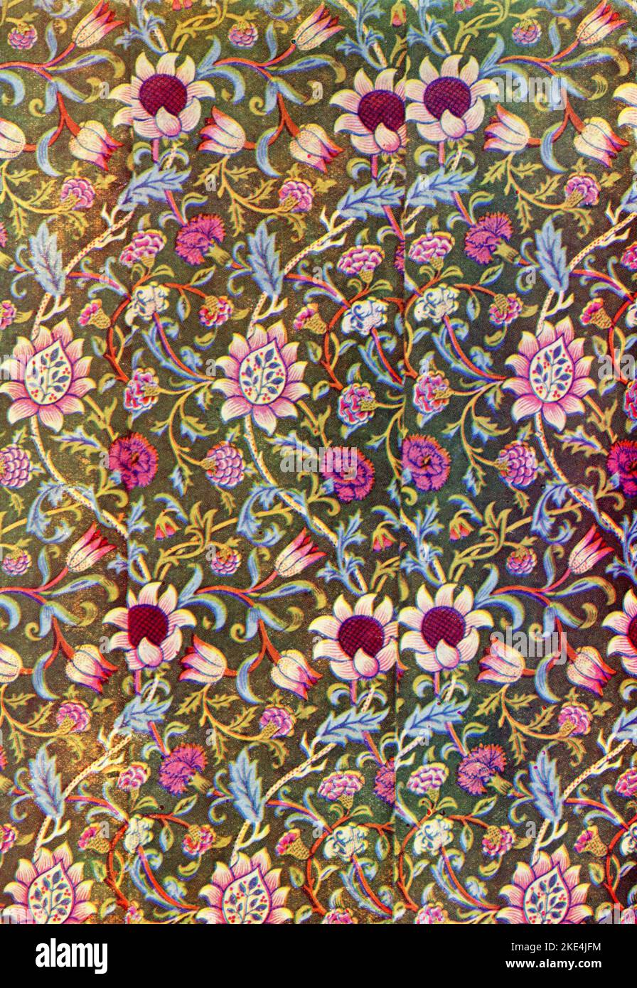 Evenlode, c1883. Chintz in cotone progettato da William Morris. William Morris (1834-1896) è stato un . Il socialista di spicco era strettamente associato al movimento Pre-Raphélite Brotherhood and English Arts and Crafts. Foto Stock