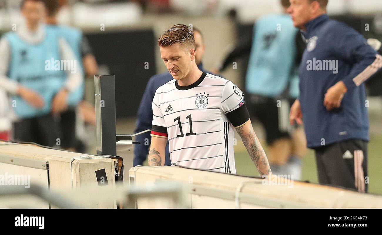 Firo: Calcio: Calcio: 05.09.2021 partita nazionale, nazionale di qualificazione Coppa del mondo Germania - Armenia Marco Reus, mezza cifra, partenza Foto Stock