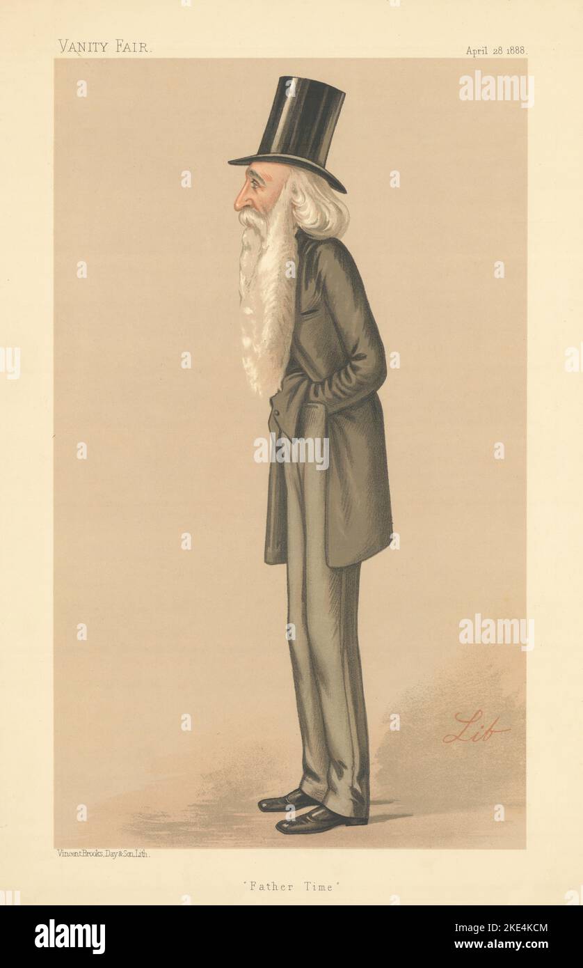 VANITÀ FAIR SPIA CARTONE ANIMATO John Francis Holcombe Leggi 'Padre tempo'. Finanza 1888 Foto Stock