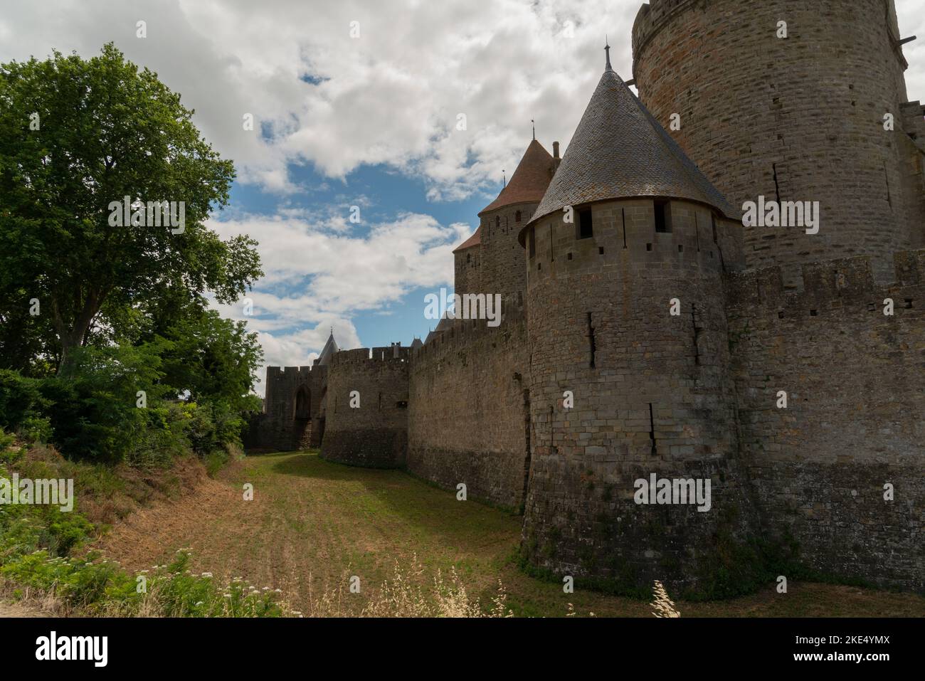La Cité. Carcassonne. Dep. Aude Occitanie. Francia Foto Stock