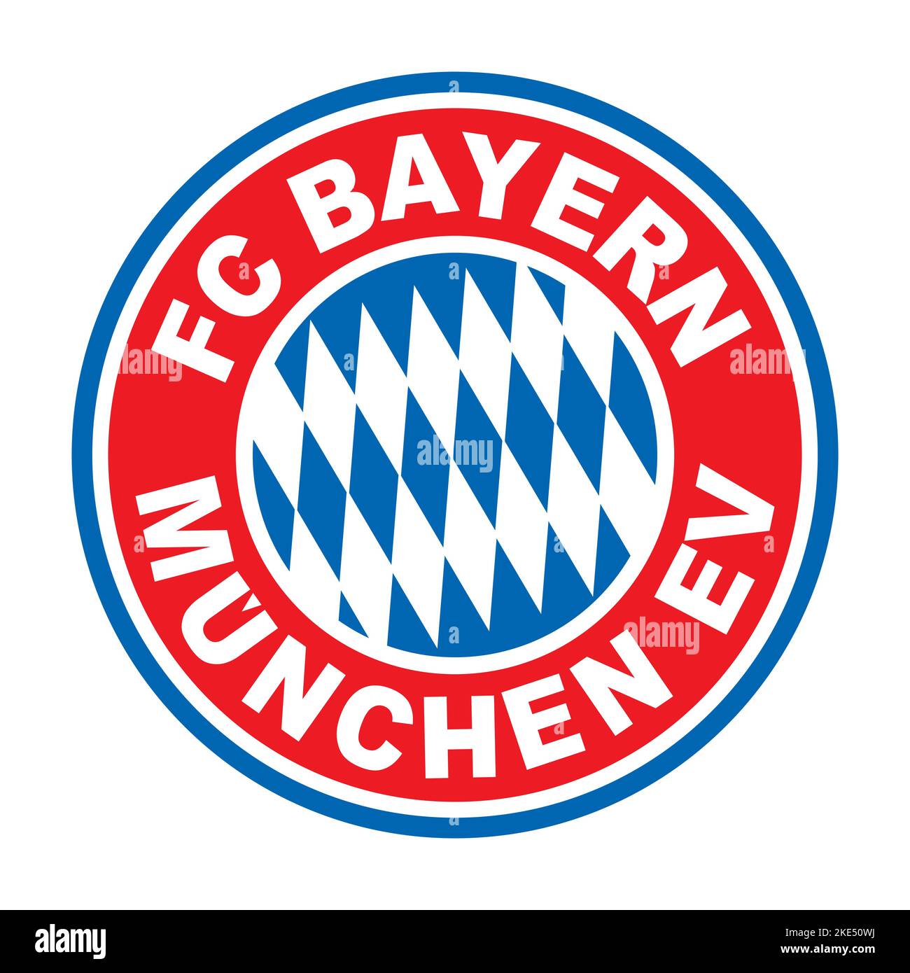 Vinnitsa, Ucraina - 19 ottobre 2022: Logo della squadra di calcio bavarese, Bayern Munchen. Illustrazione editoriale vettoriale Illustrazione Vettoriale