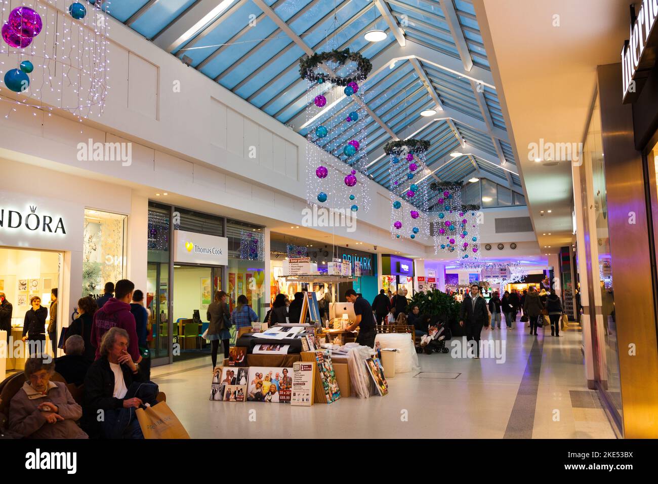 Cascades Shopping Portsmouth a Natale Foto Stock