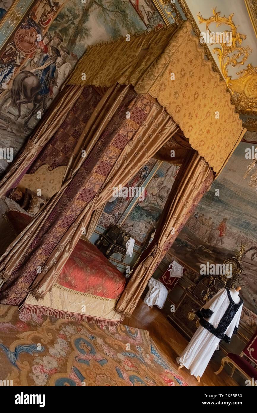 Inghilterra, Oxfordshire, Woodstock, Blenheim Palace, la terza stanza di stato, in precedenza la camera di stato e talvolta conosciuta anche come la sala Boulle. Foto Stock