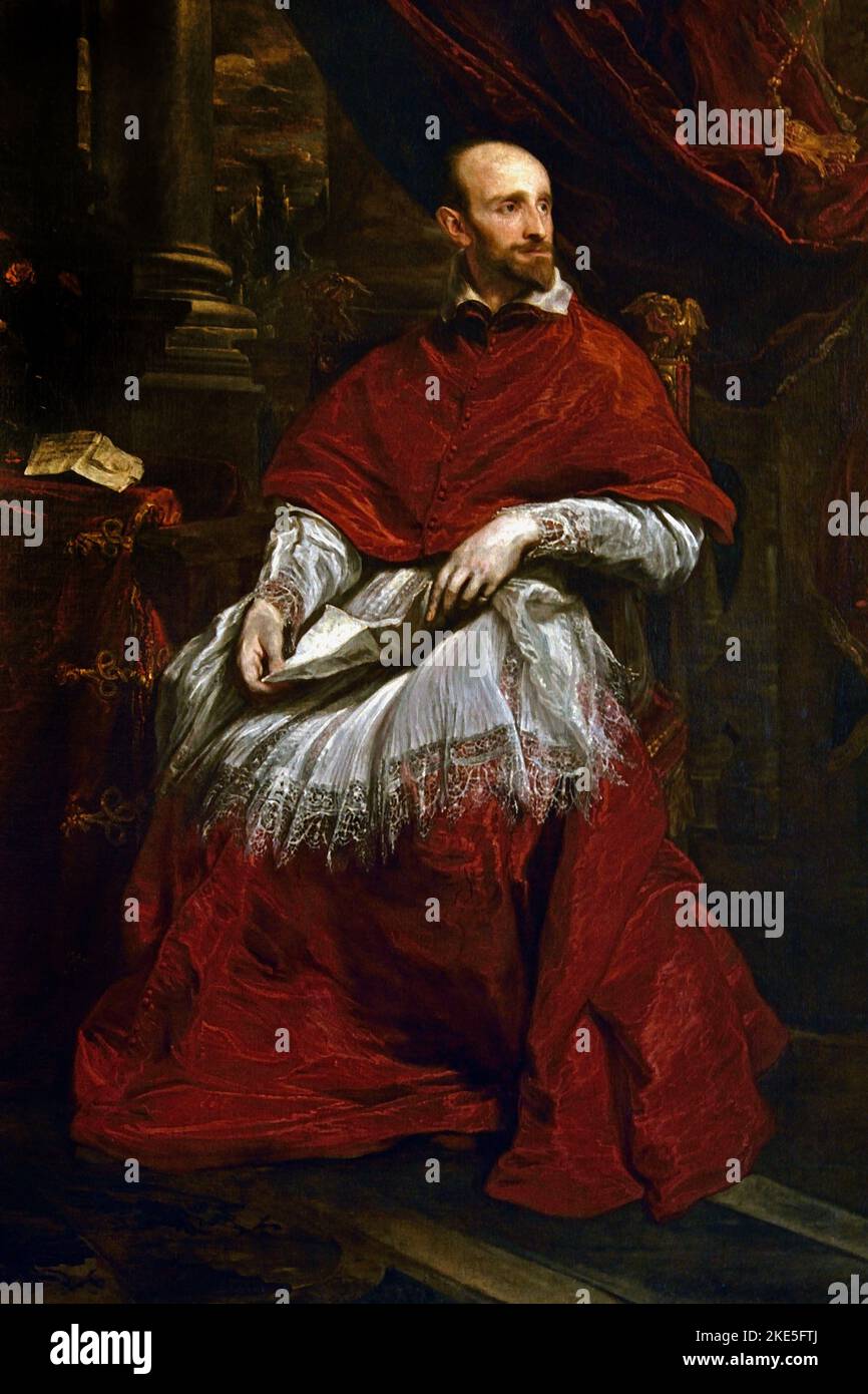 Ritratto del cardinale Guido Bentivoglio (1579-1644) di Anthony Antoon Anton van Dyck 1599-1641 Belgio fiammingo Palazzo PittiFlorence, Italia, italiano. Foto Stock