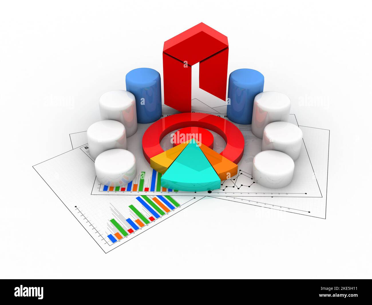 3D rendering del concetto di business online del mercato azionario. Grafico aziendale Foto Stock