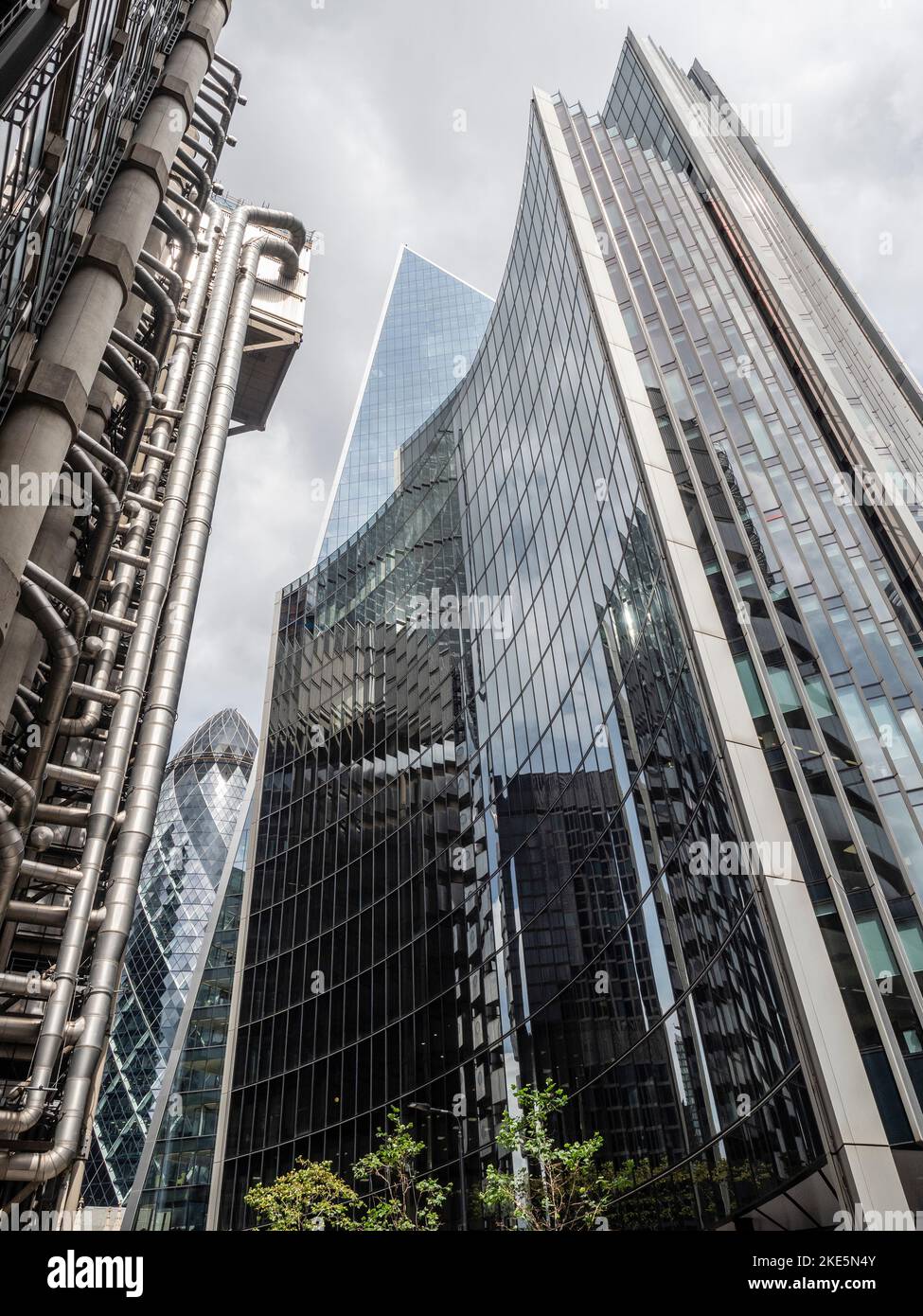 Lloyds Building e grattacieli, City of London, England Foto Stock
