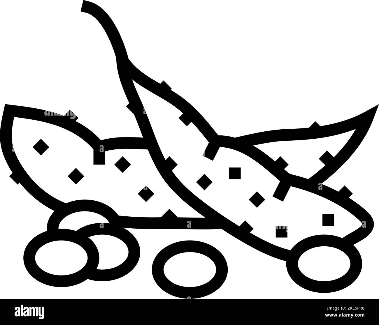 illustrazione del vettore icona della linea di pianta di soia Illustrazione Vettoriale