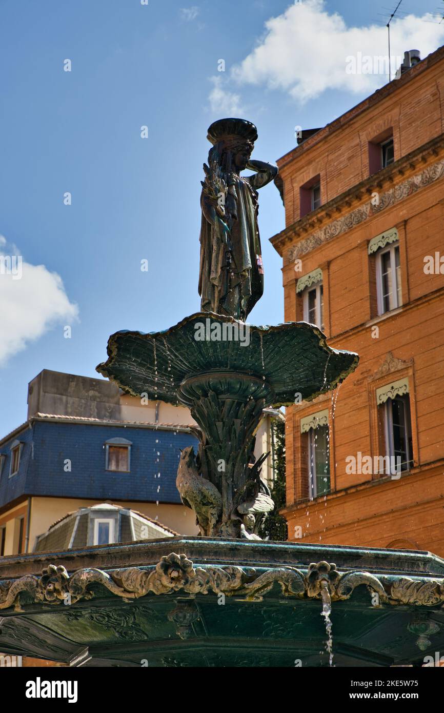 Fontana della città vecchia a Tolosa Foto Stock