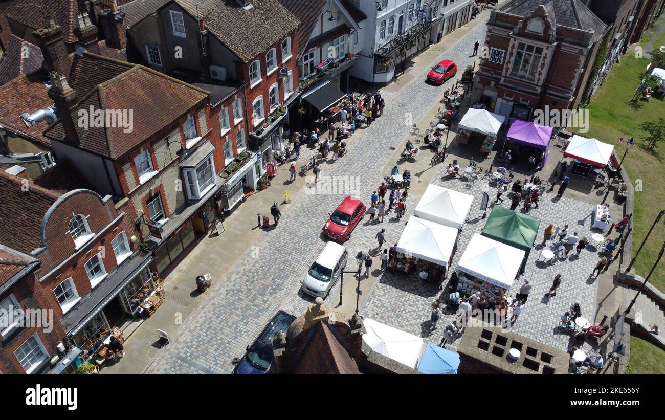 Mercato della Città Vecchia di Hemel Hempstead Foto Stock