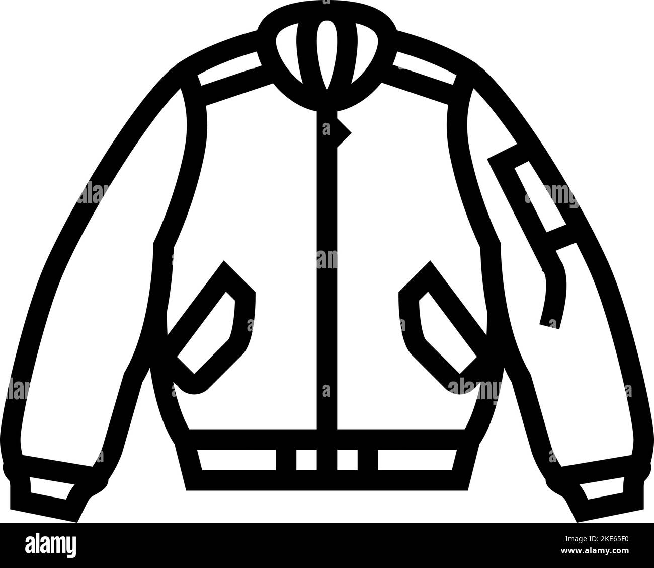 bomber outerwear linea maschio icona figura vettoriale Illustrazione Vettoriale