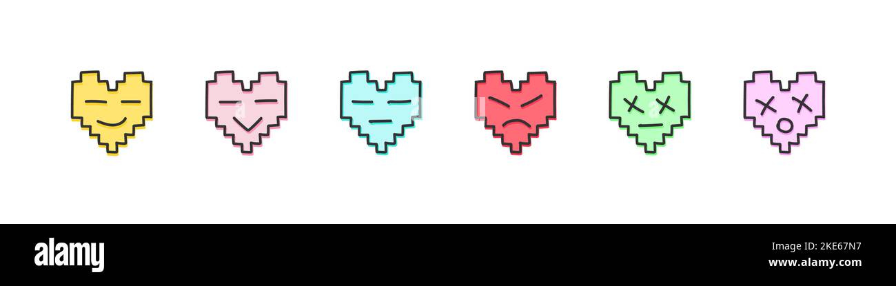 Cuori emoji. Cuore di Doodle su sfondo trasparente. Stile piatto. Illustrazione vettoriale Illustrazione Vettoriale