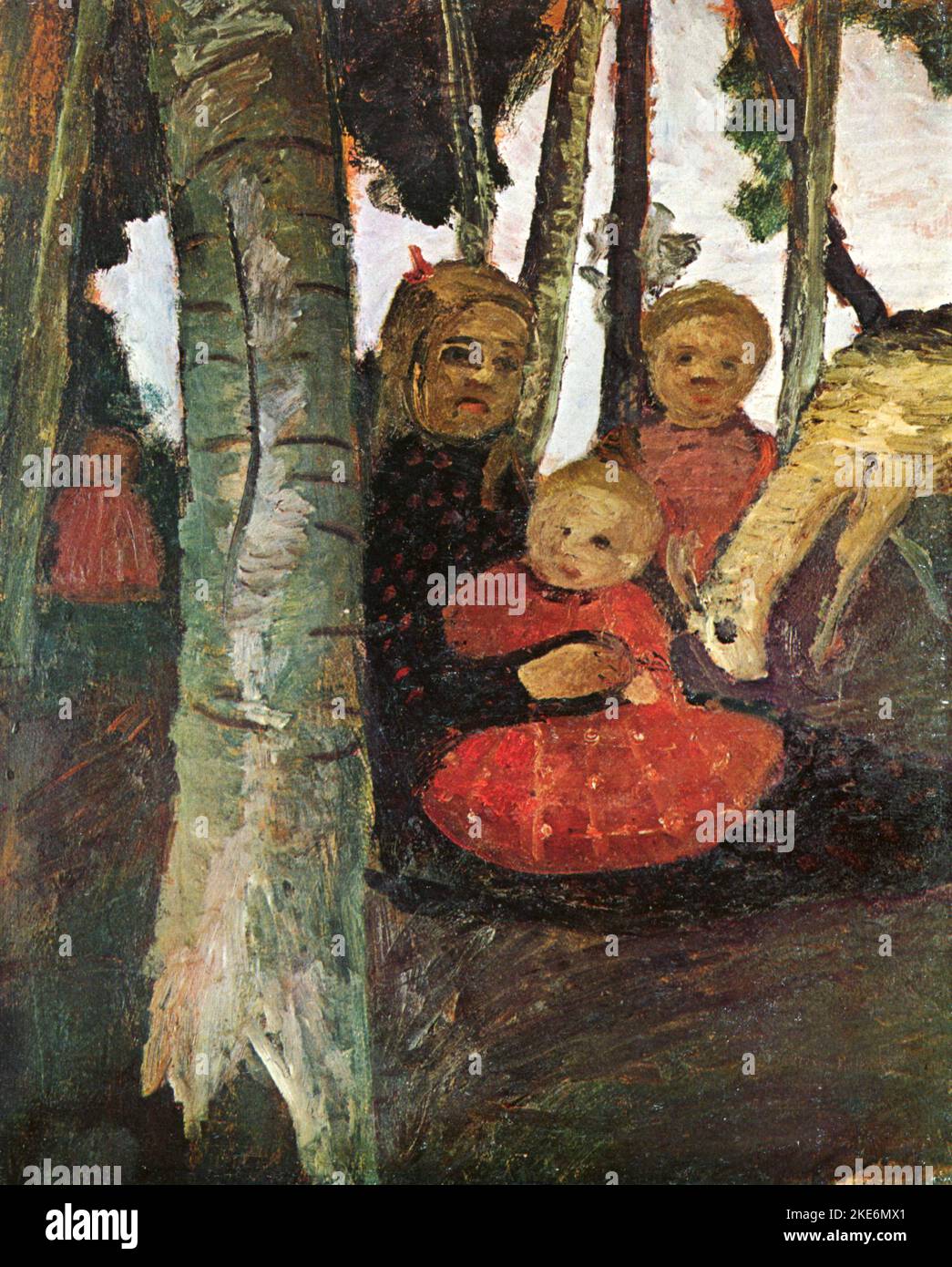 Paula Modersohn-Becker - tre bambini con una capra - c1904 Foto Stock