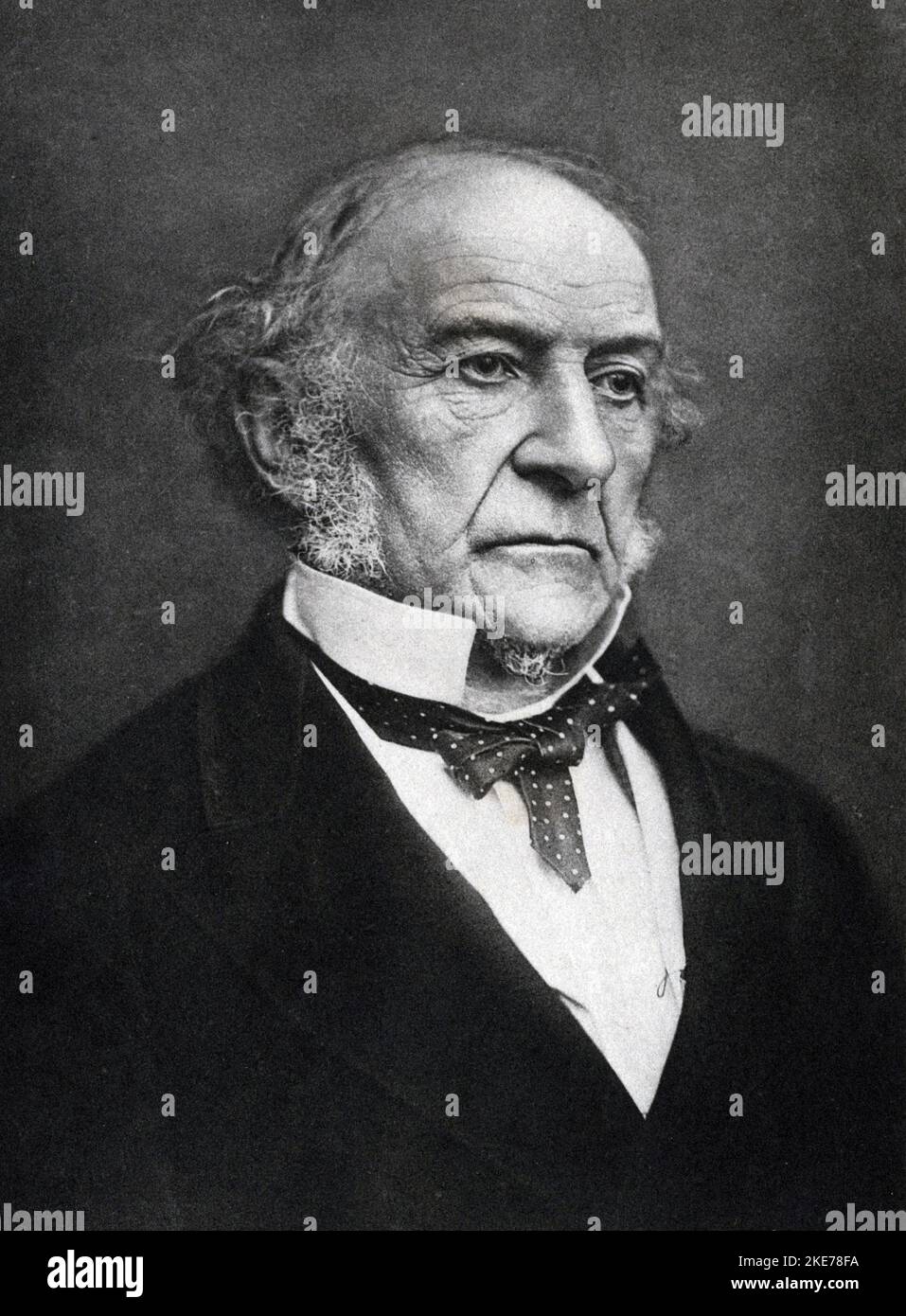 William Gladstone, William Ewart Gladstone, primo ministro del Regno Unito, William Ewart Gladstone (1809 – 1898) statista britannico e politico liberale. Primo ministro del Regno Unito Foto Stock