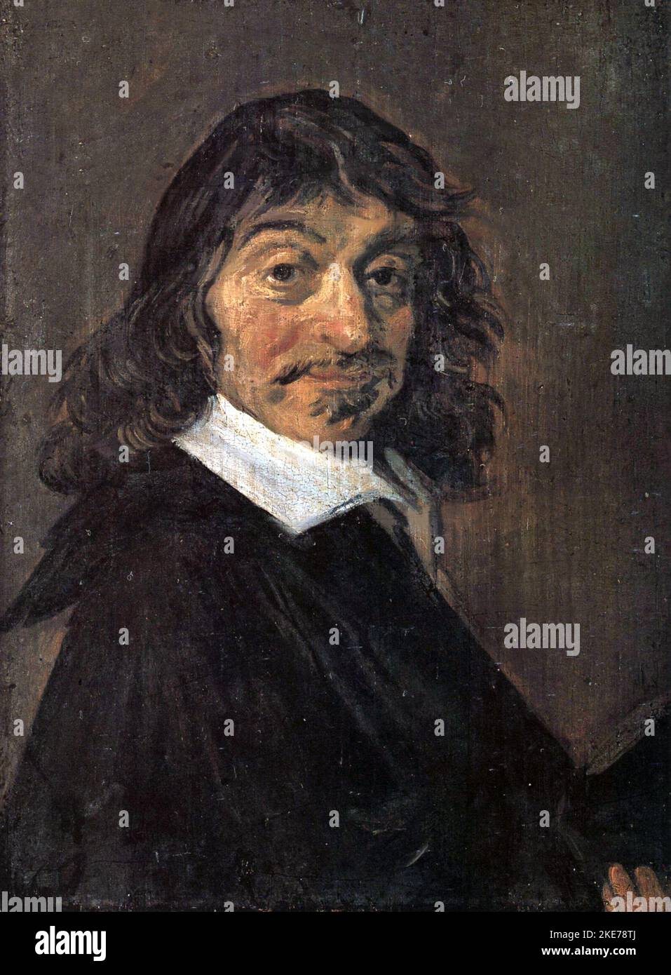 Ritratto di René Descartes, 1649, dipinto di Frans Hals. René Descartes (1596 – 1650) filosofo, scienziato e matematico francese Foto Stock