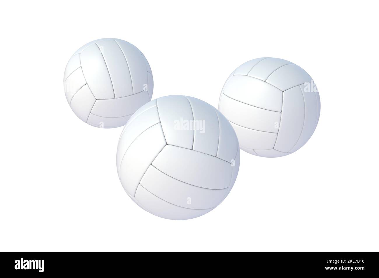 Tre palline da pallavolo isolate su sfondo bianco. rendering 3d Foto Stock