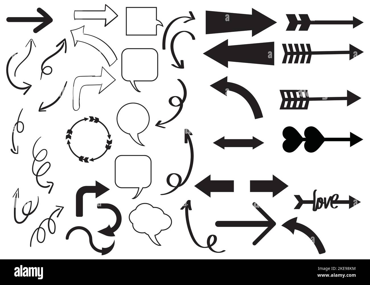 Frecce grandi icone nere. Icona freccia. Raccolta vettore freccia. Freccia. Cursore. Frecce semplici e moderne. Illustrazione del vettore Illustrazione Vettoriale