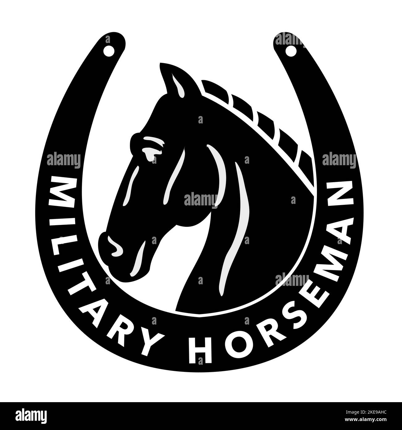 AUCKLAND, 11 novembre 2022: Illustrazione del distintivo di identificazione del Cavaliere militare dell'esercito degli Stati Uniti che mostra un cavallo all'interno del ferro di cavallo su sfondo isolato. Foto Stock