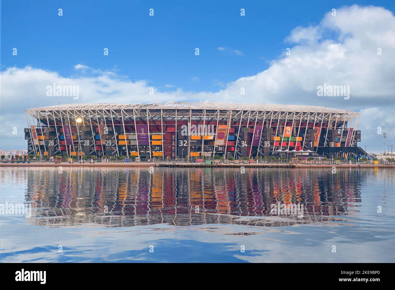 Lo Stadio 974, precedentemente noto come Ras Abu Aboud Stadium, è uno stadio di calcio costruito a Doha, in Qatar, per la Coppa del mondo FIFA 2022. Foto Stock