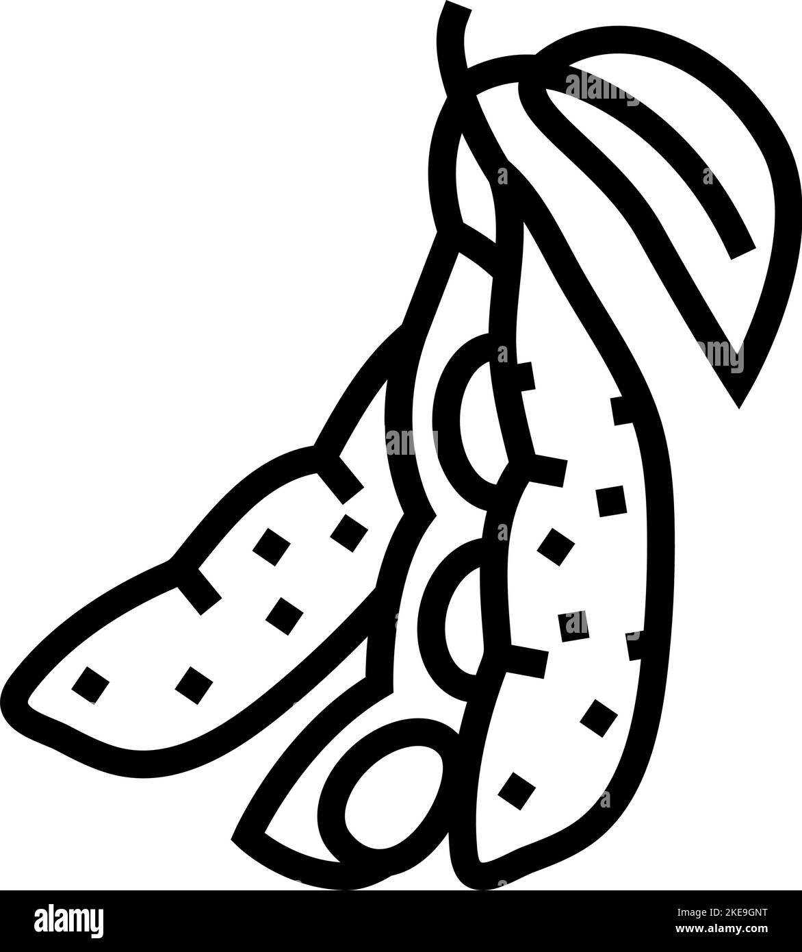 illustrazione del vettore icona della linea delle foglie di soia Illustrazione Vettoriale