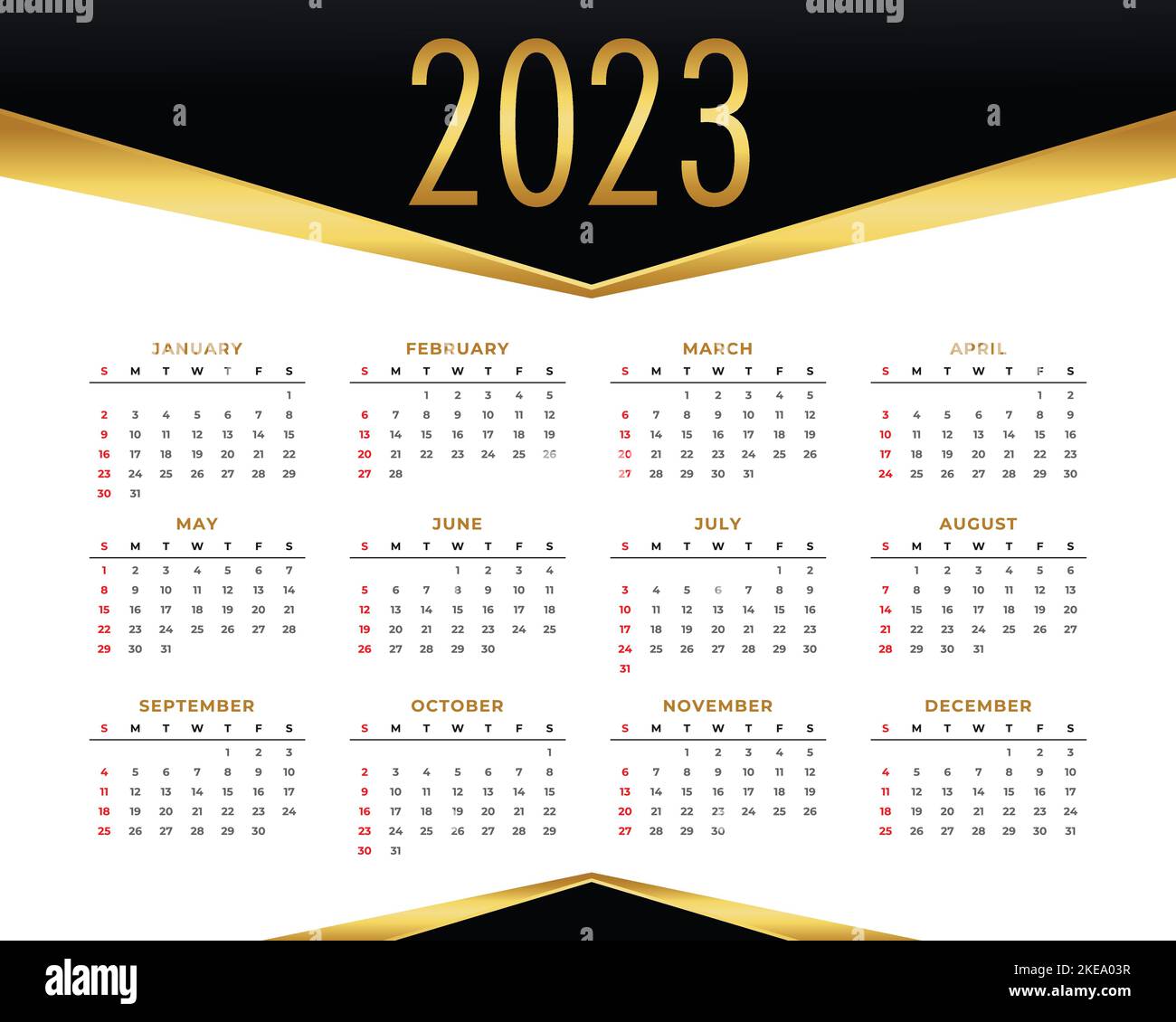 Felice nuovo anno digitale modificabile calendario aziendale modelli. Idee e concetti minimi per calendari da tavolo e da parete 2023 2025 Illustrazione Vettoriale