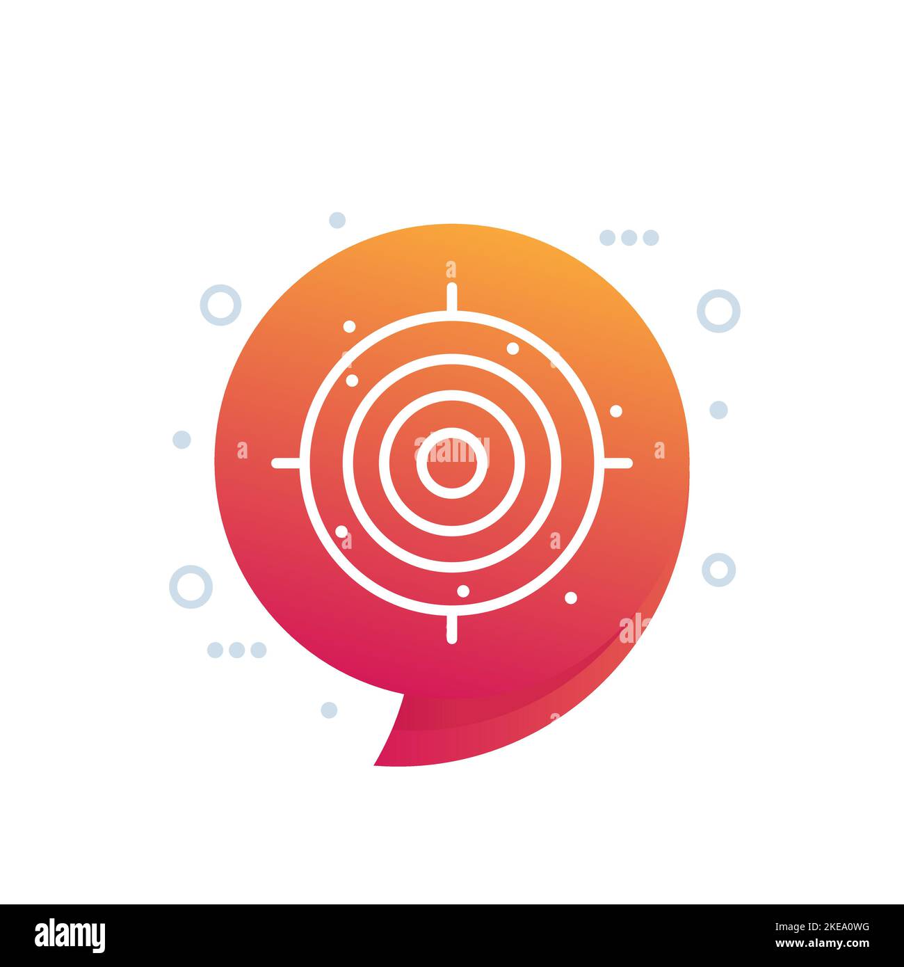 icona target mancante, design lineare Illustrazione Vettoriale