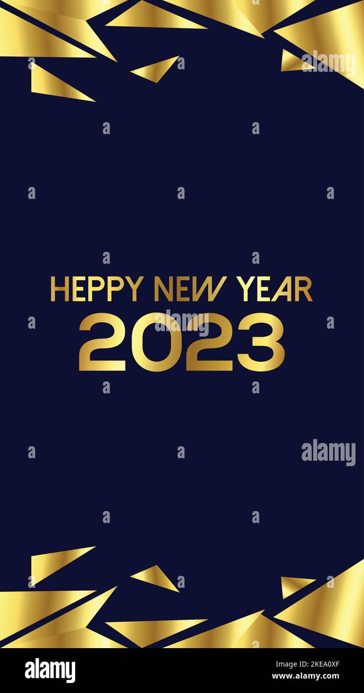 Felice anno nuovo 2023. Logo per calendario di nuovo anno e articoli di cancelleria per ufficio. Illustrazione Vettoriale