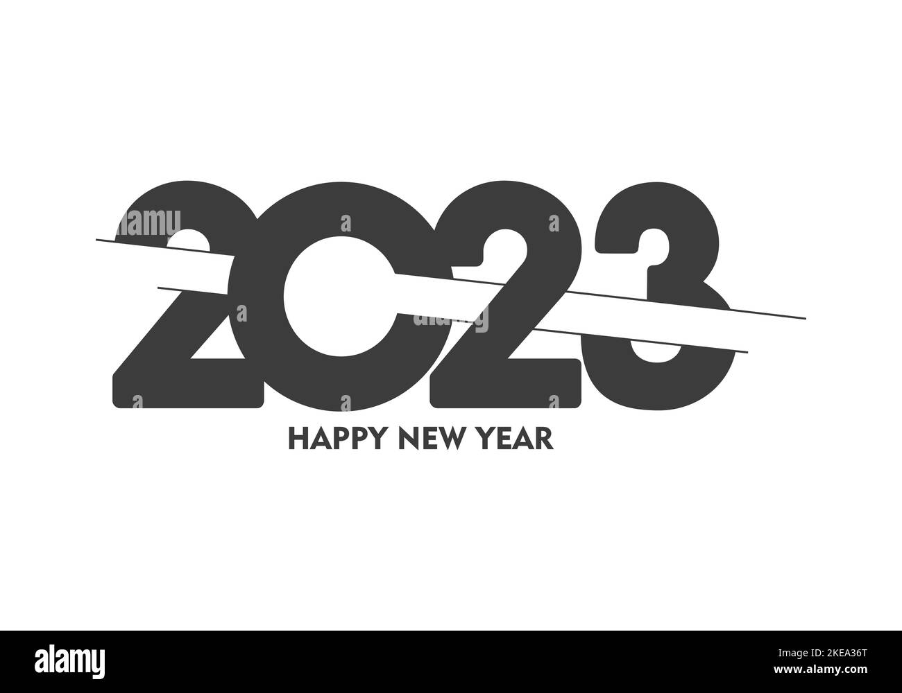 Felice anno nuovo 2023. Logo per calendario di nuovo anno e articoli di cancelleria per ufficio. Illustrazione Vettoriale