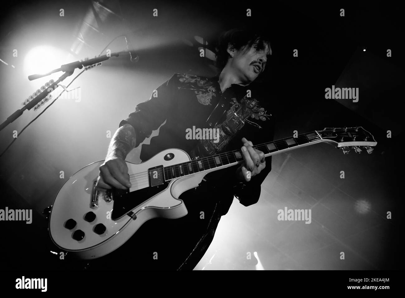 UK Rockers The Darkness, esecuzione dal vivo all'Hard Rock Hell XV, novembre 2022, foto di John Lambeth. Foto Stock