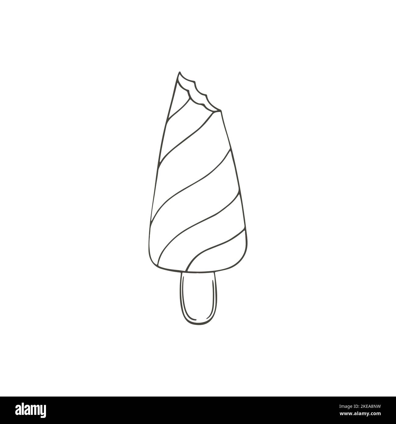 Elemento grafico monocromatico per il tuo progetto. Illustrazione in stile disegno a mano. Papsiclo multicolore. Icona Illustrazione Vettoriale