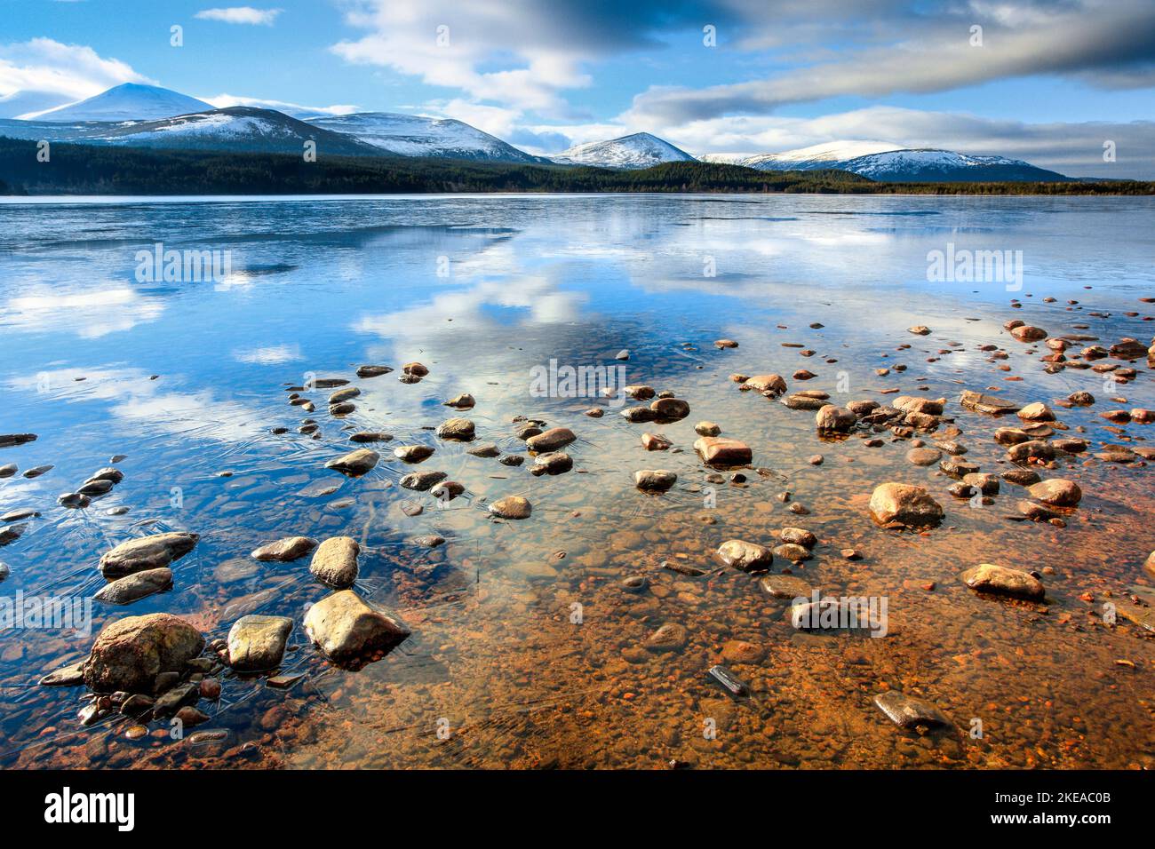 Loch Morlich, Cairngorms NP, Schottland Foto Stock
