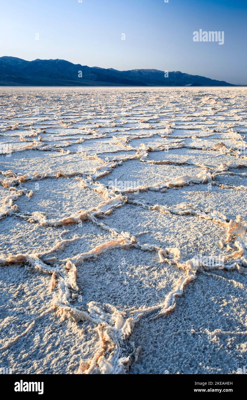 Badwater Salt pan, USA, California, Death Valley National Park Foto Stock