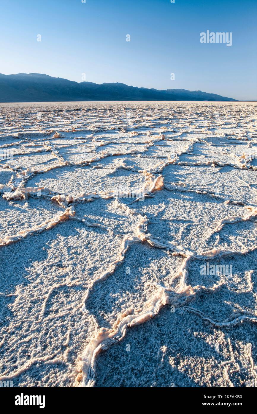 Badwater Salt pan, USA, California, Death Valley National Park Foto Stock