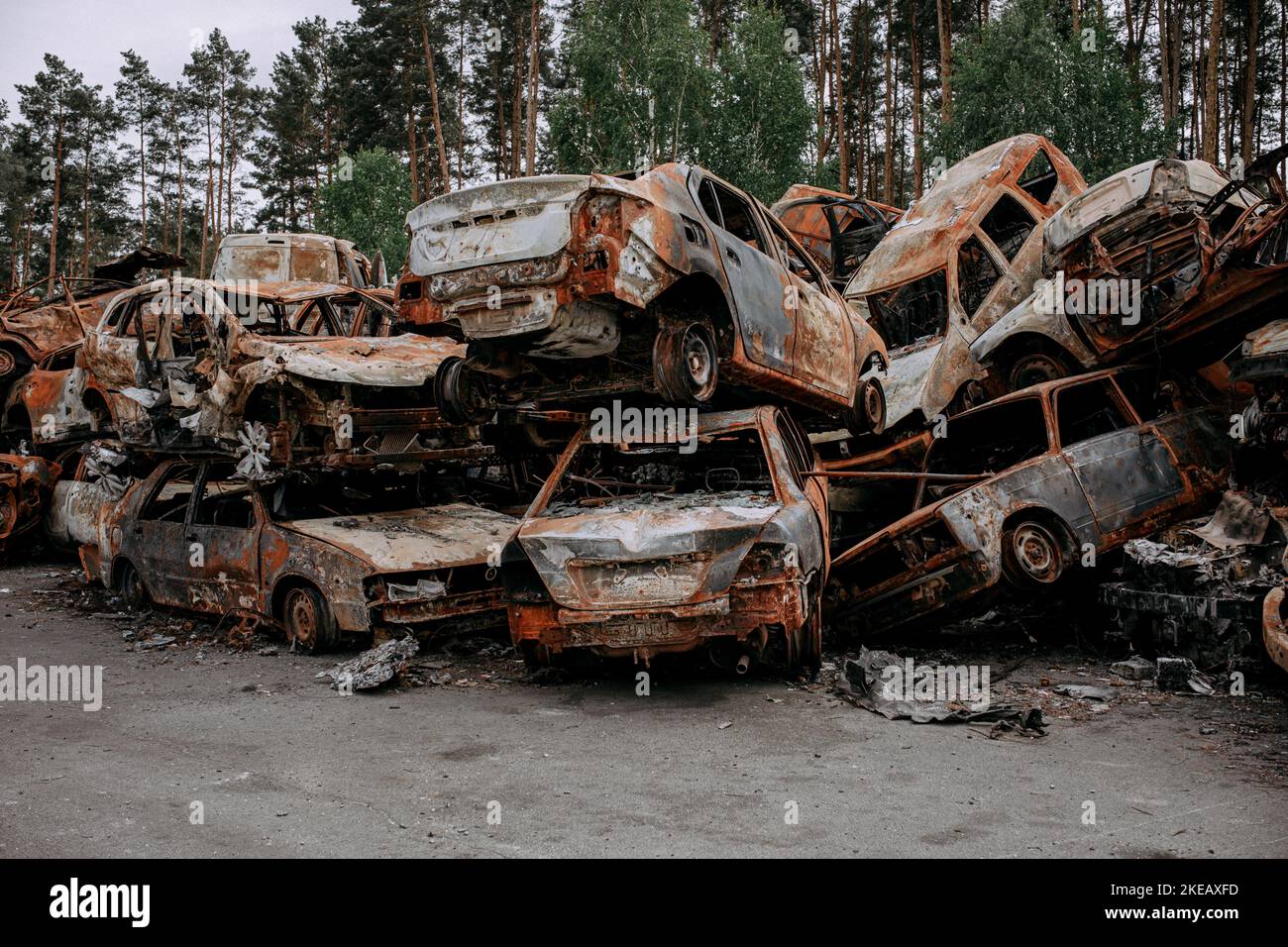 Guerra in Ucraina. La Russia uccide persone e bambini Foto Stock