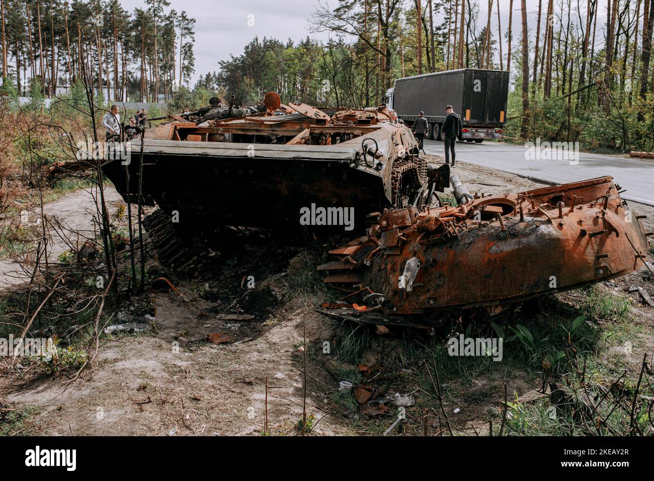 Guerra in Ucraina. La Russia uccide persone e bambini Foto Stock