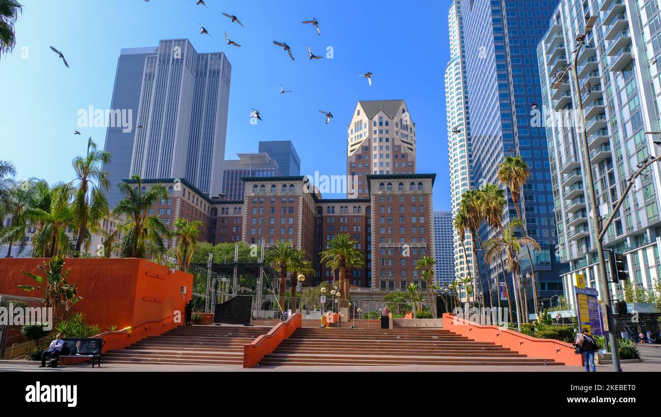 Pershing Square nel centro cittadino di Los Angeles Foto Stock