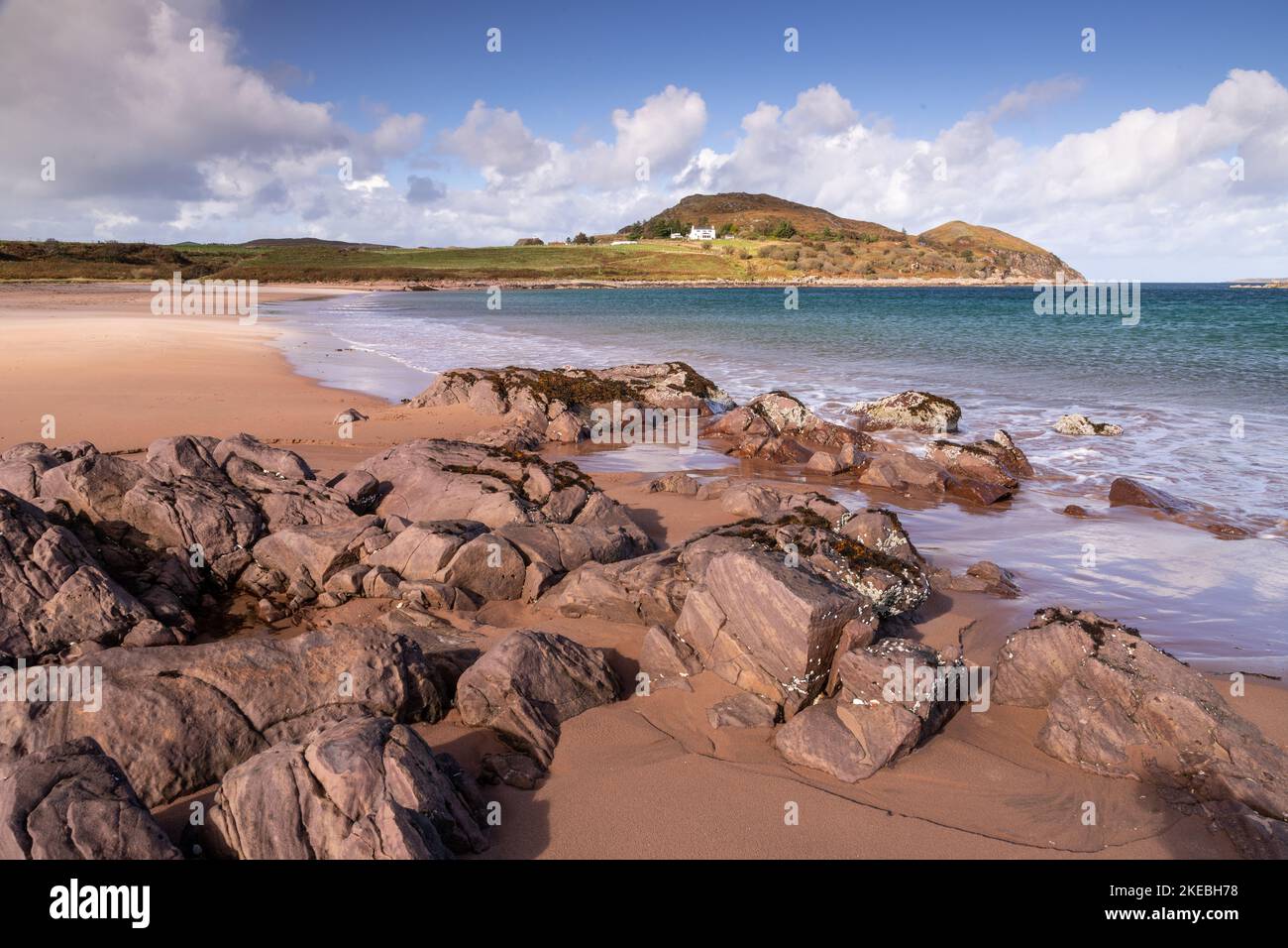 FireMorse Beach sulla costa nord-occidentale atlantica della Scozia Foto Stock
