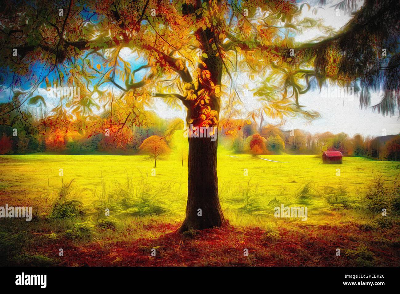 ARTE CONTEMPORANEA: Autunno 2022 (im Pfannenholz nr. Bad Tölz, Oberbayern, Germania) Foto Stock