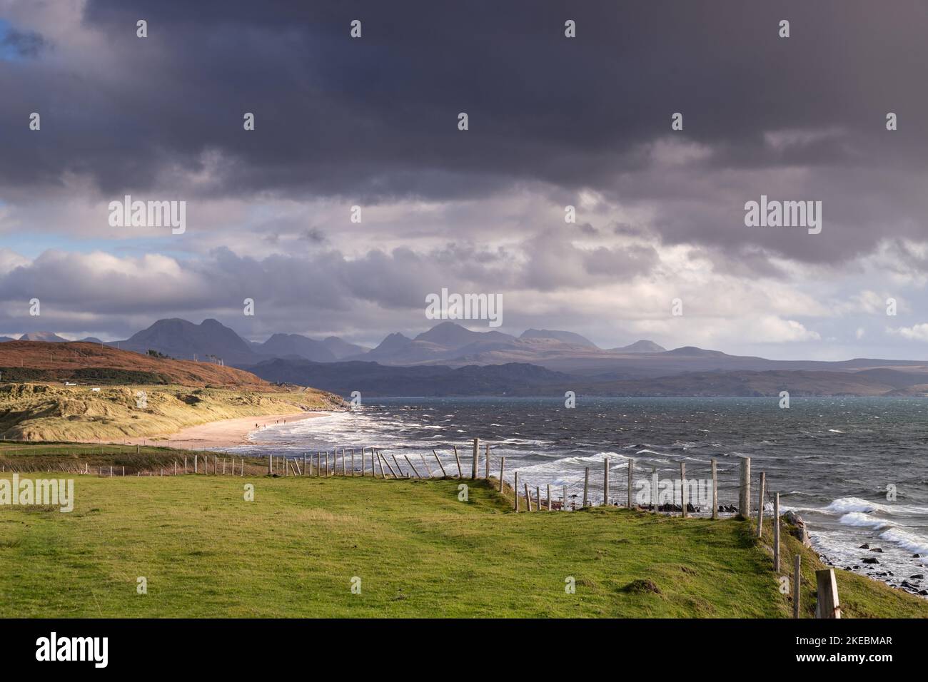 Big Sand Beach vicino a Gairloch a Wester Ross sulla costa atlantica della Scozia Foto Stock