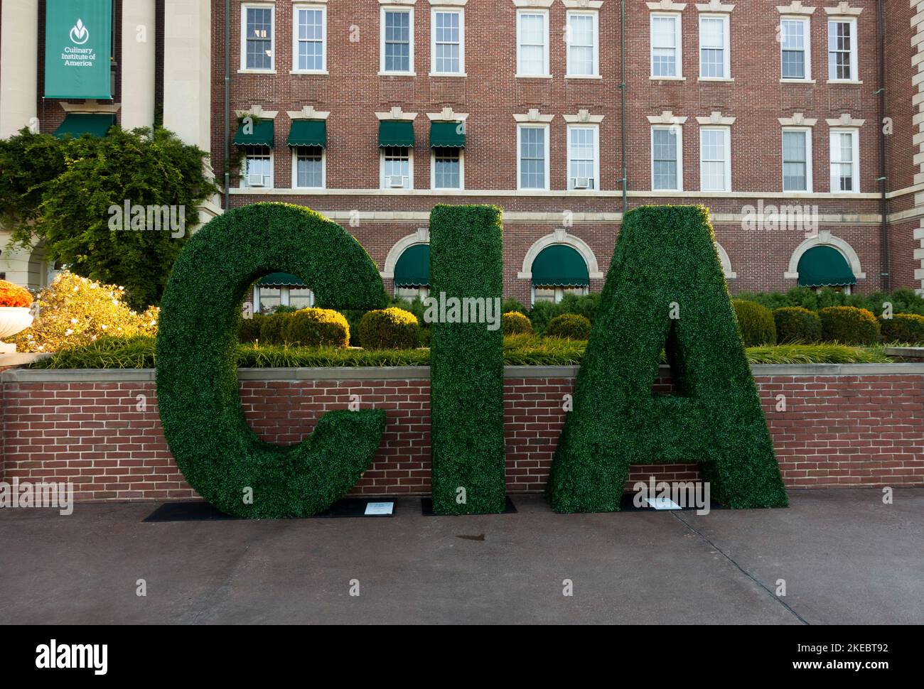 L'entrata principale dell'Istituto culinario d'America in Hyde Park NY Foto Stock