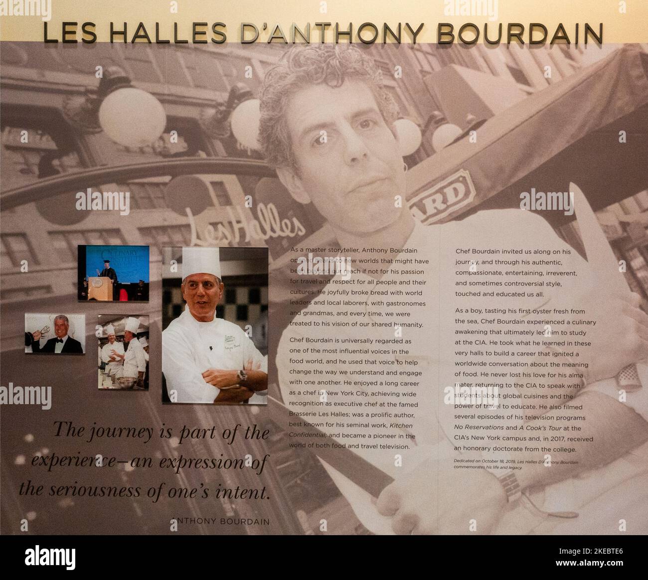 Les Halles D'Anthony Bourdain storia della vita presso l'Istituto culinario d'America a Hyde Park NY Foto Stock