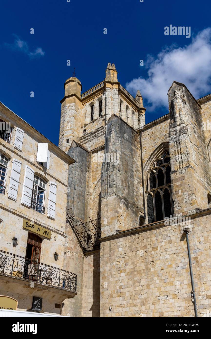 Torre della Cattedrale. La città di Condom è situata ad ovest di Lectoure e a sud di Nérac nel dipartimento di Gers (Guascogna) della Francia sud-occidentale. Foto Stock