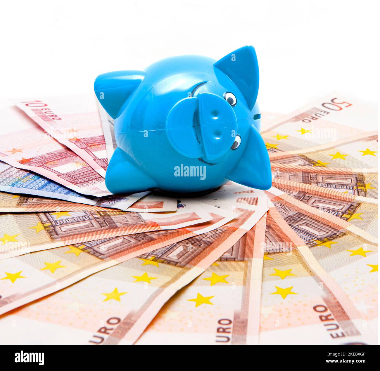 Certificato di risparmio blu sulle banconote in euro Foto Stock