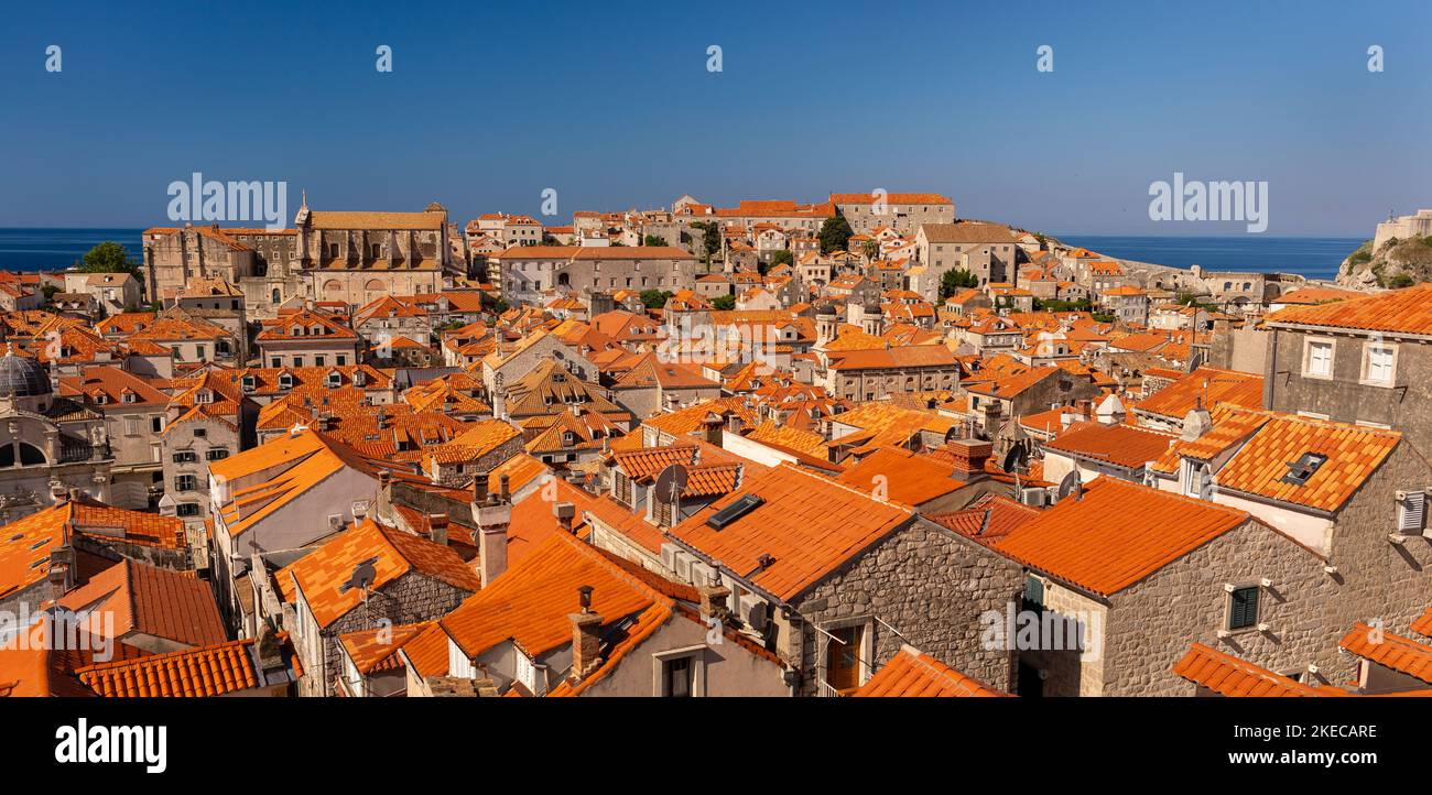 DUBROVNIK, CROAZIA, EUROPA - la città fortificata di Dubrovnik sulla costa della Dalmazione. Foto Stock