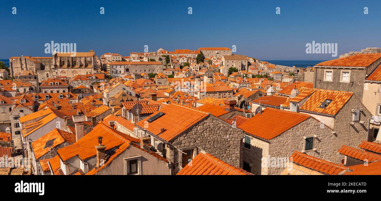 DUBROVNIK, CROAZIA, EUROPA - la città fortificata di Dubrovnik sulla costa della Dalmazione. Foto Stock