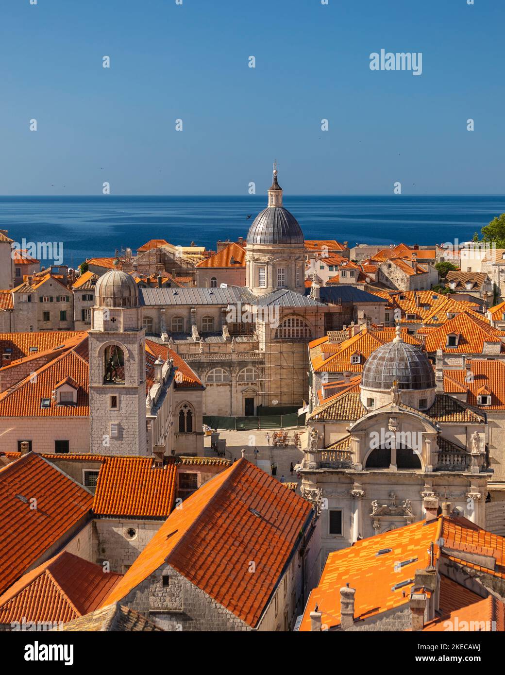 DUBROVNIK, CROAZIA, EUROPA - Cattedrale di Dubrovnik, centro, nella città fortificata di Dubrovnik sulla costa della Dalmazione. Foto Stock