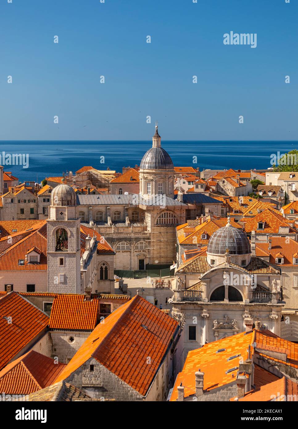 DUBROVNIK, CROAZIA, EUROPA - Cattedrale di Dubrovnik, centro, nella città fortificata di Dubrovnik sulla costa della Dalmazione. Foto Stock