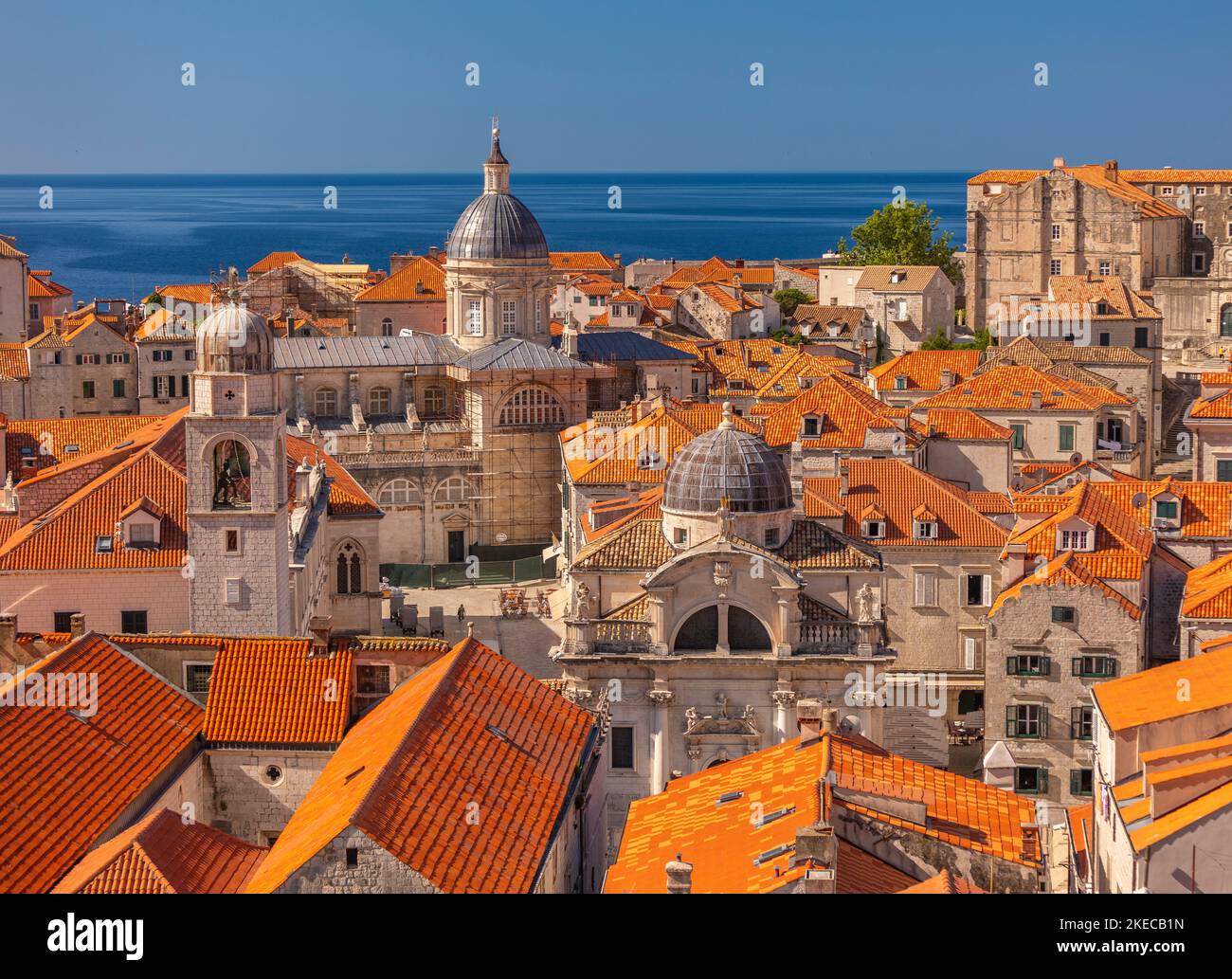 DUBROVNIK, CROAZIA, EUROPA - la città fortificata di Dubrovnik sulla costa della Dalmazione. Foto Stock